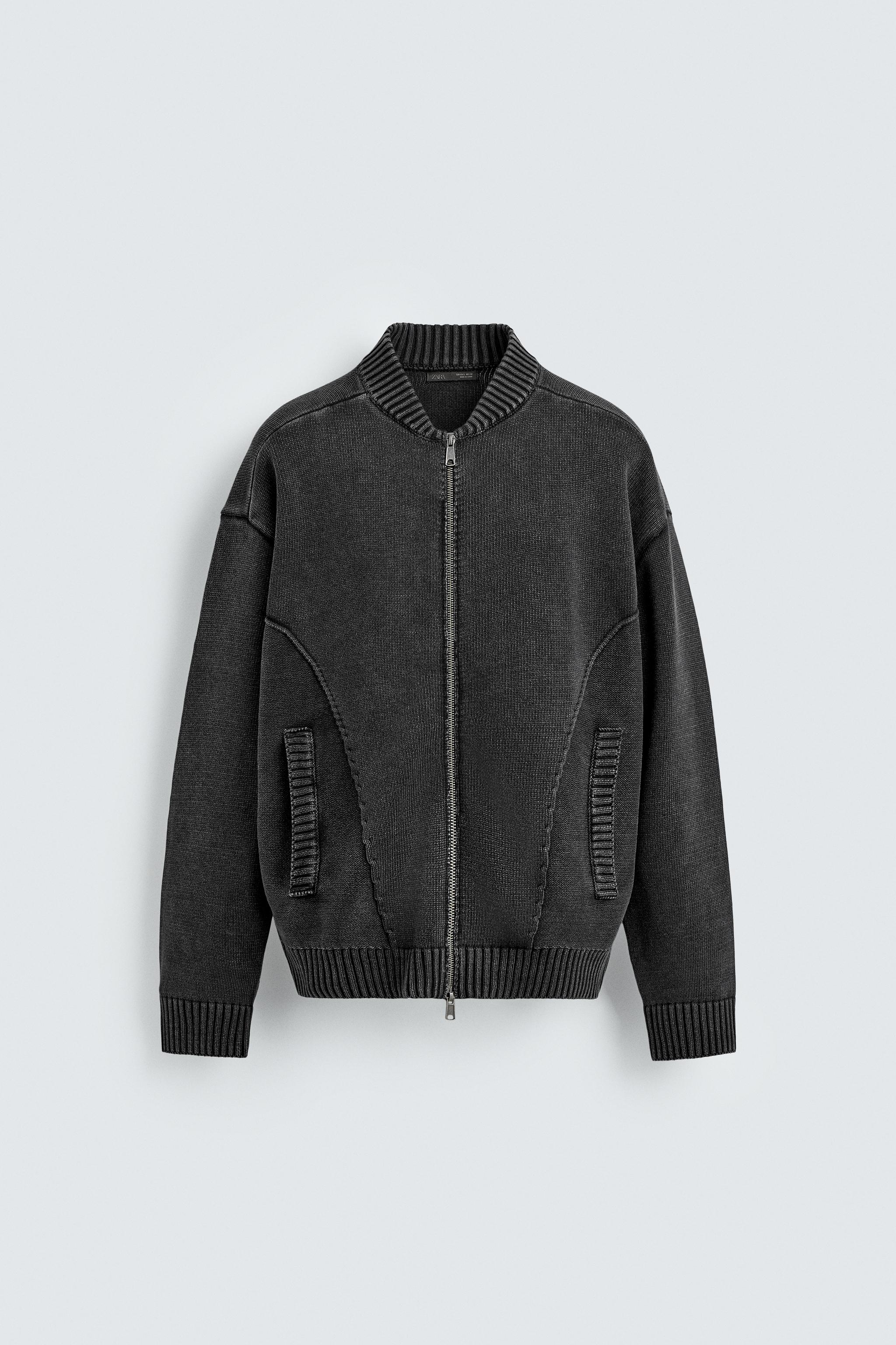 ウォッシュドニットボンバージャケット - ブラウン | ZARA Japan / 日本