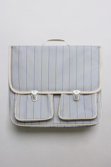 STRIPED SCHOOL SATCHEL - Blue by Zara