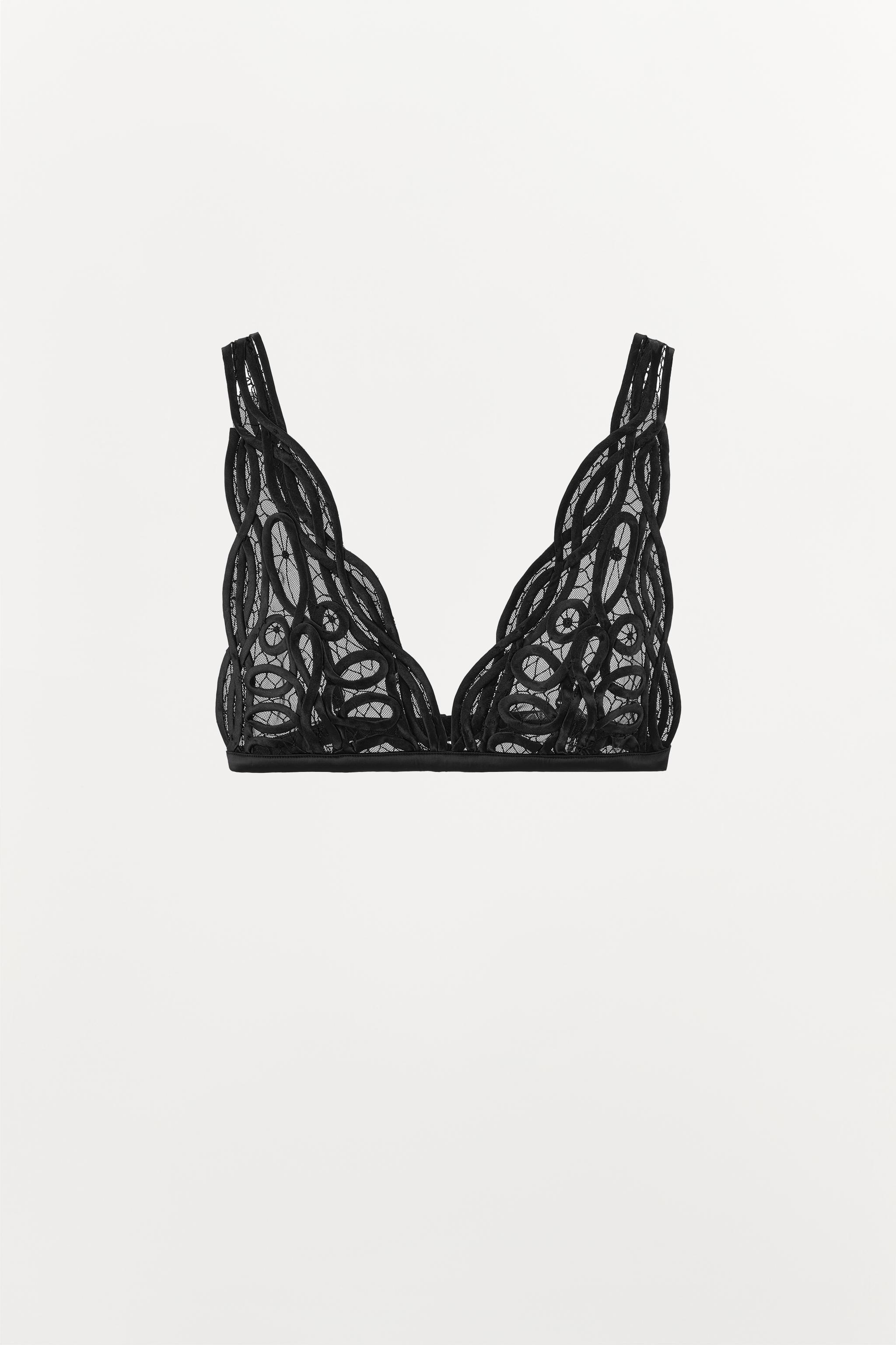 BRALETTE TRIANGULAR COMBINADO Negro ZARA Mexico