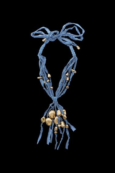 Zara WOVEN NECKLACE WITH METAL PIECES - Golden - Image 0