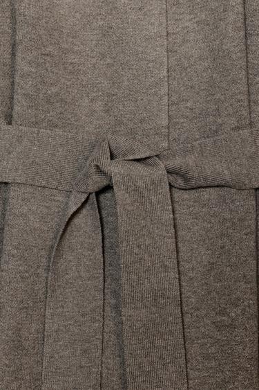 BELTED KNIT CARDIGAN - Mink by Zara - Image 10
