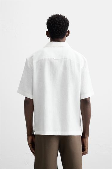 100% LINEN SHIRT - White by Zara - Image 2
