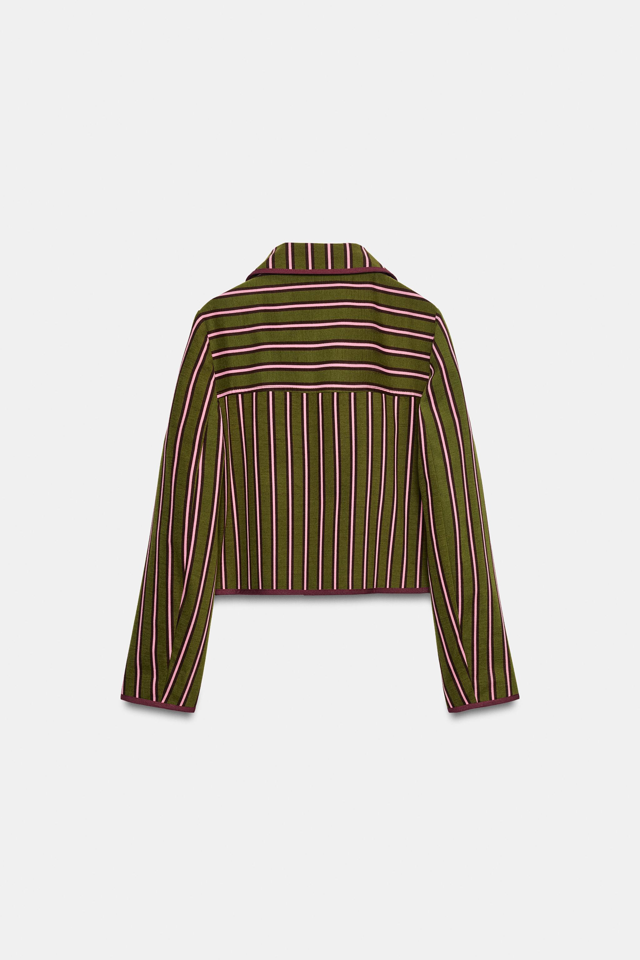 blouson croisé rayures