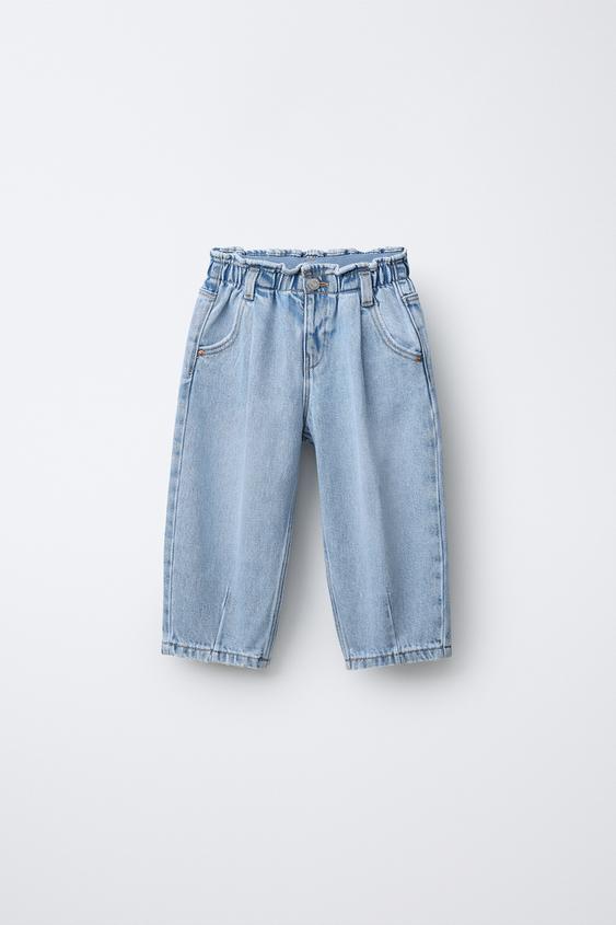 BAGGY PAPERBAG JEANS - Light blue de Zara - Imagen 0
