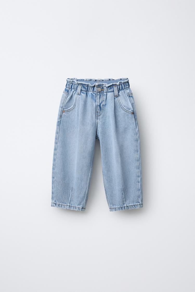 Jeans holgados con cinturilla fruncida 4