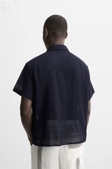 CHECK JACQUARD SHIRT - Blue by Zara - Image 2