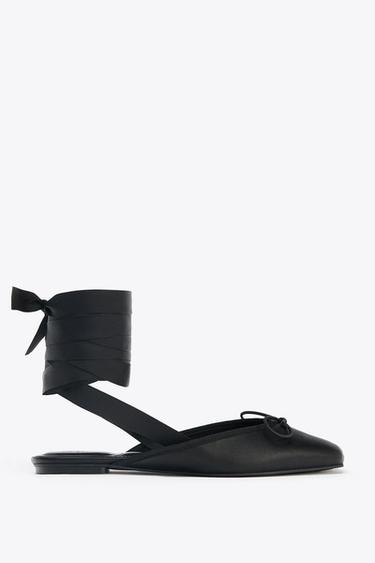 BALERINA E THESHTË E HAPUR NË SHPINË - I zi nga Zara