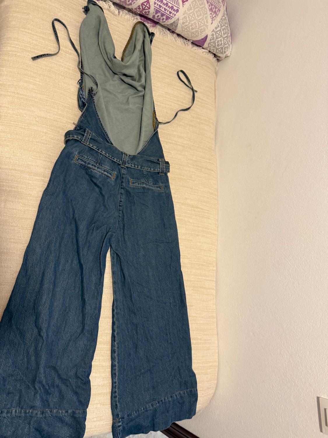 Z1975 HALTER DENIM JUMPSUIT WITH BELT - Image 2