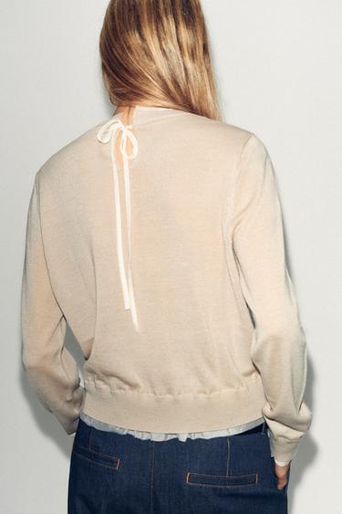 WOOL BLEND KNIT JUMPER - Sand by Zara - Image 1