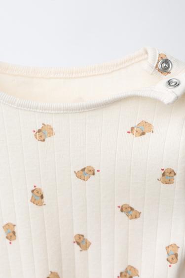 ENSEMBLE VESTE, BODY ET LEGGING IMPRIMÉ CHIOTS - Écru de Zara - Image 5