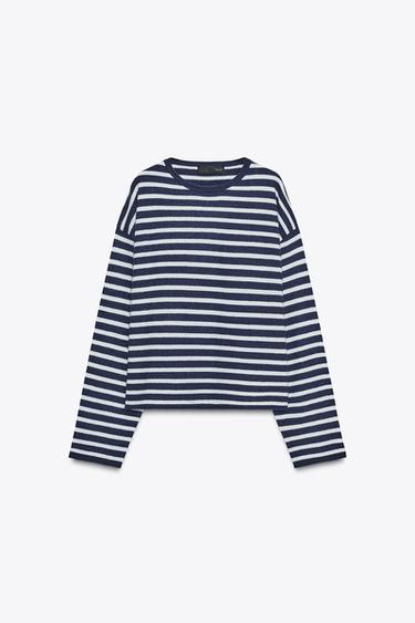 PULL EN MAILLE À RAYURES 100% LAINE - rayures de Zara - Image 6