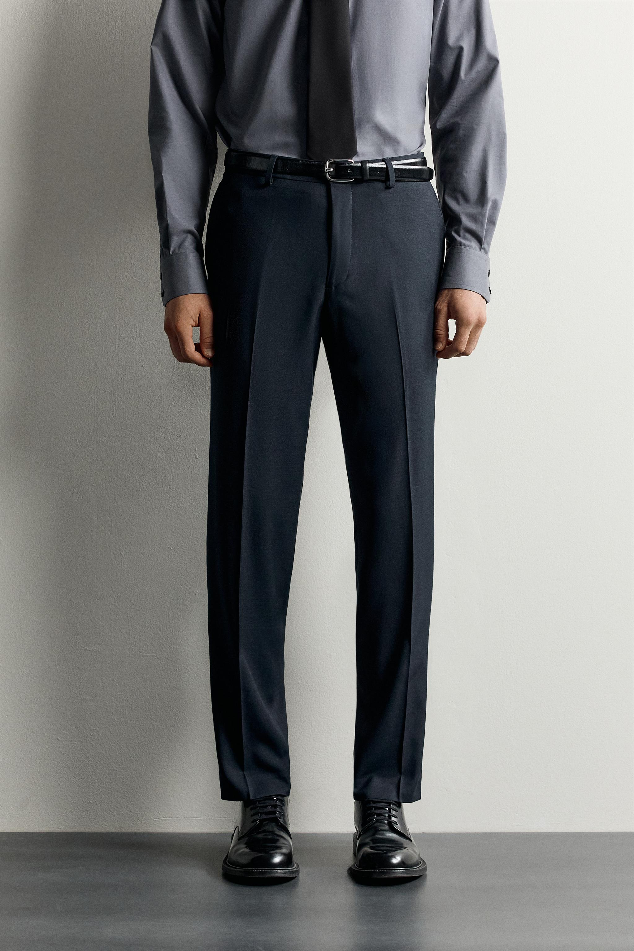 COMFORT REGULAR FIT SUIT PANTS — Navy blue
