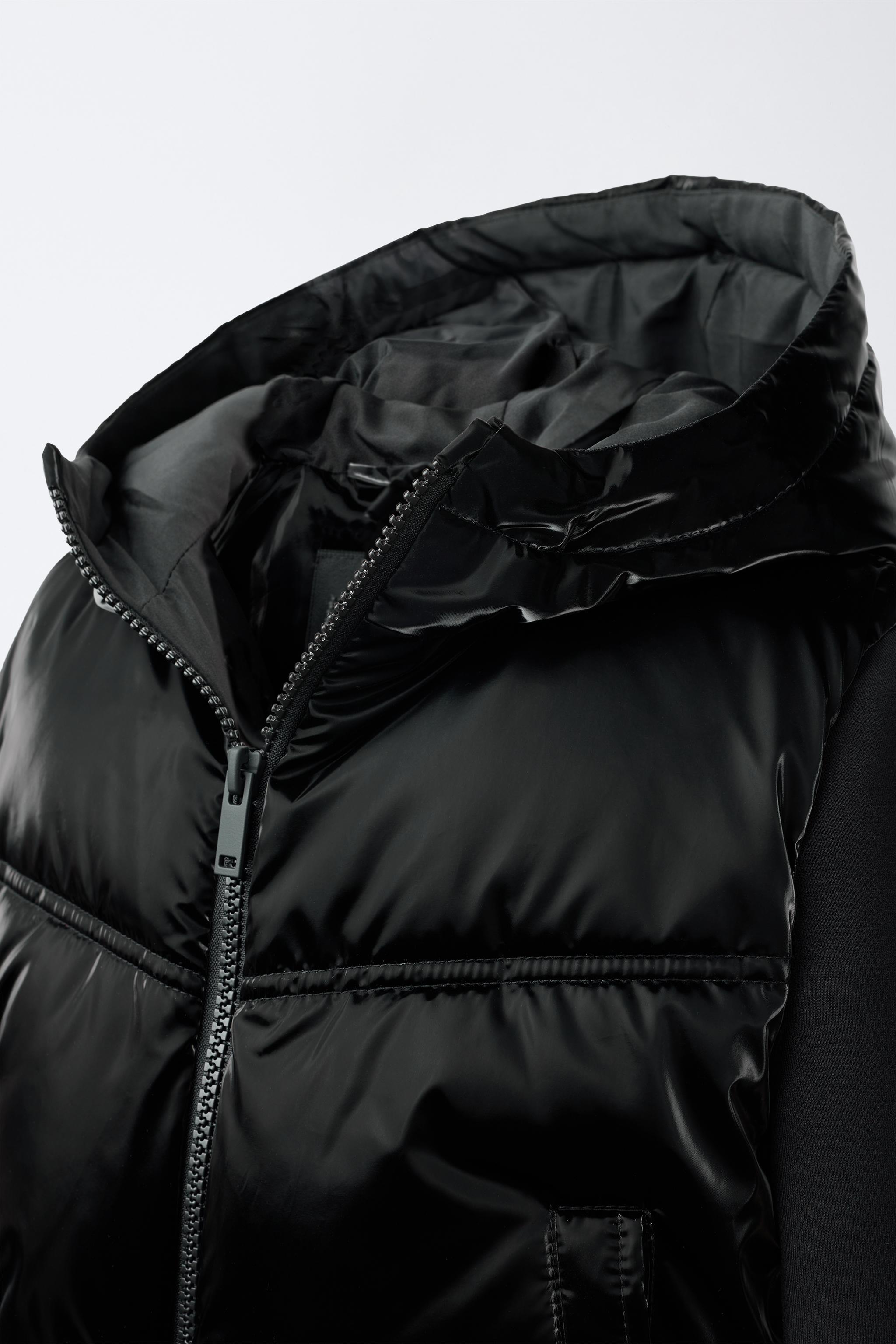 Детские куртки Zara COMBINED QUILTED HOODED JACKET — фото 3