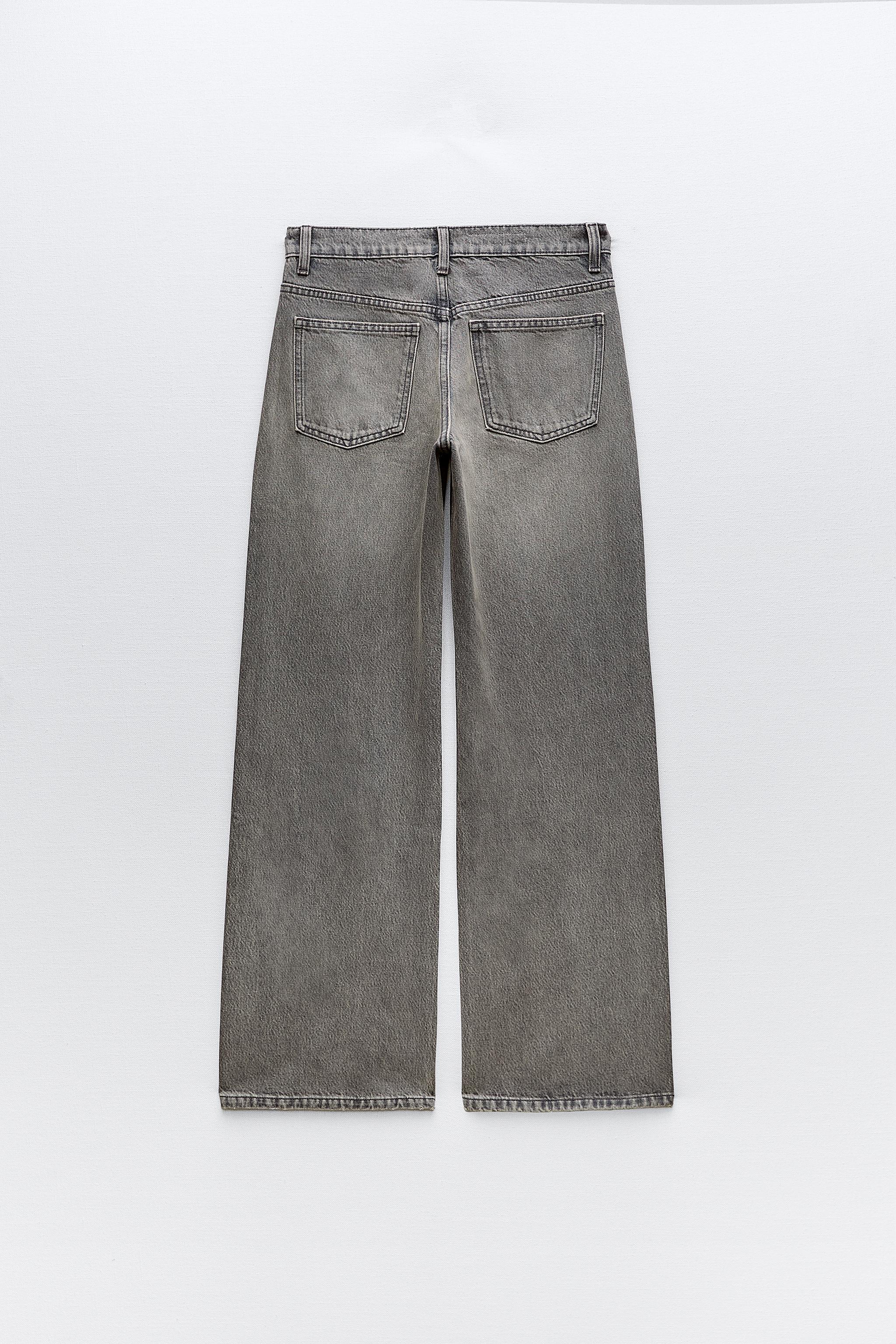 RELAXED MID WAIST TRF JEANS - Anthracite grey | ZARA Canada