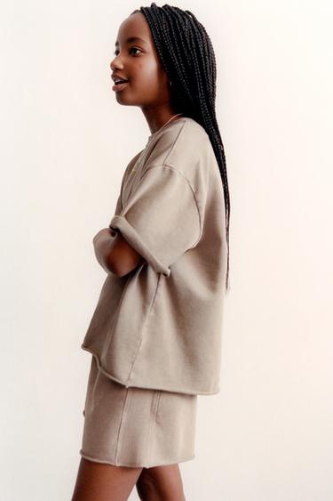 JOGGING FADED-EFFECT T-SHIRT - Brown / Taupe by Zara