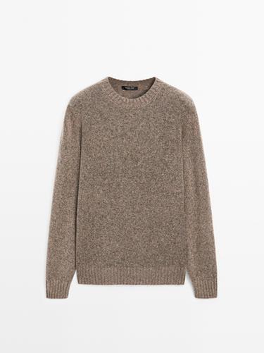 Zara Wool blend crew neck knit sweater - Bone
