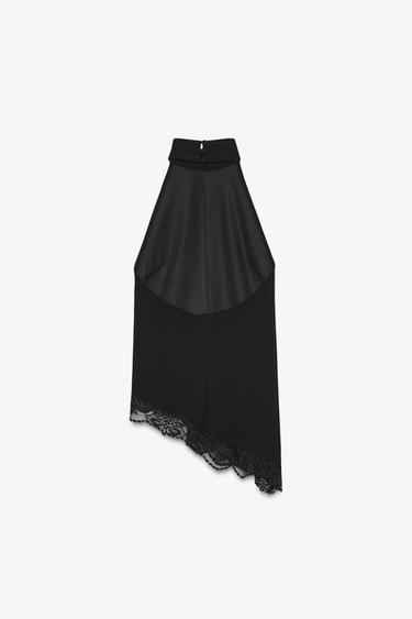 HALTER CAMISOLE TOP - Black by Zara - Image 7