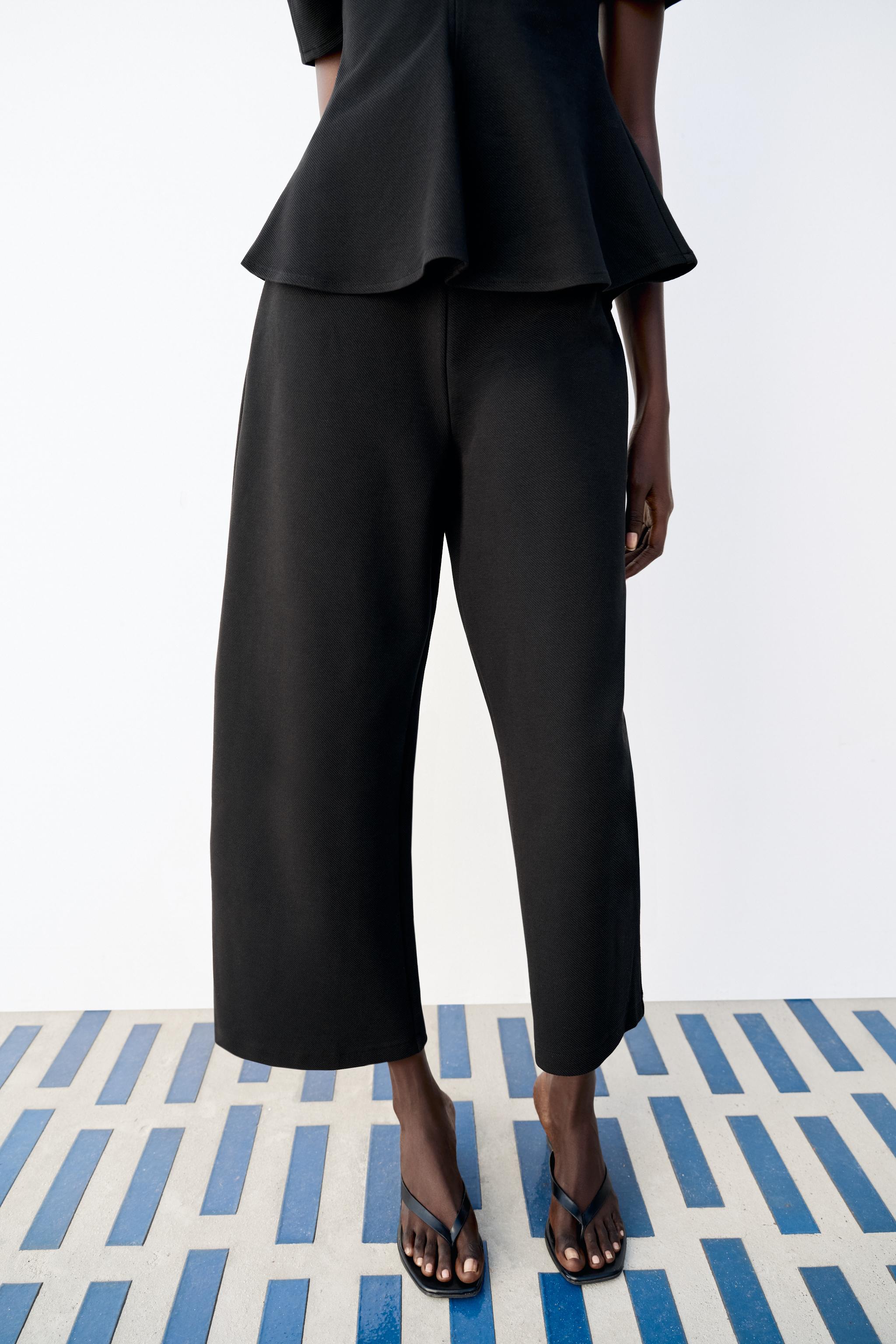 WIDE LEG PANTS — Black