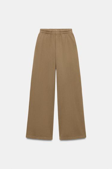 PANTALONI LARGHI EFFETTO SLAVATO - Taupe di Zara