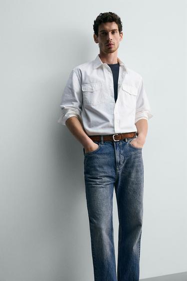 CHEMISE COTON - LYOCELL À POCHES - Blanc de Zara - Image 4