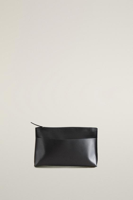 TROUSSE DE TOILETTE POCHETTE CUIR NAPPA - Noir de Zara - Image 0