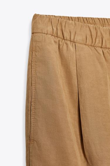 ZW COLLECTION WIDE LEG JOGGING TROUSERS - camel by Zara - Image 7