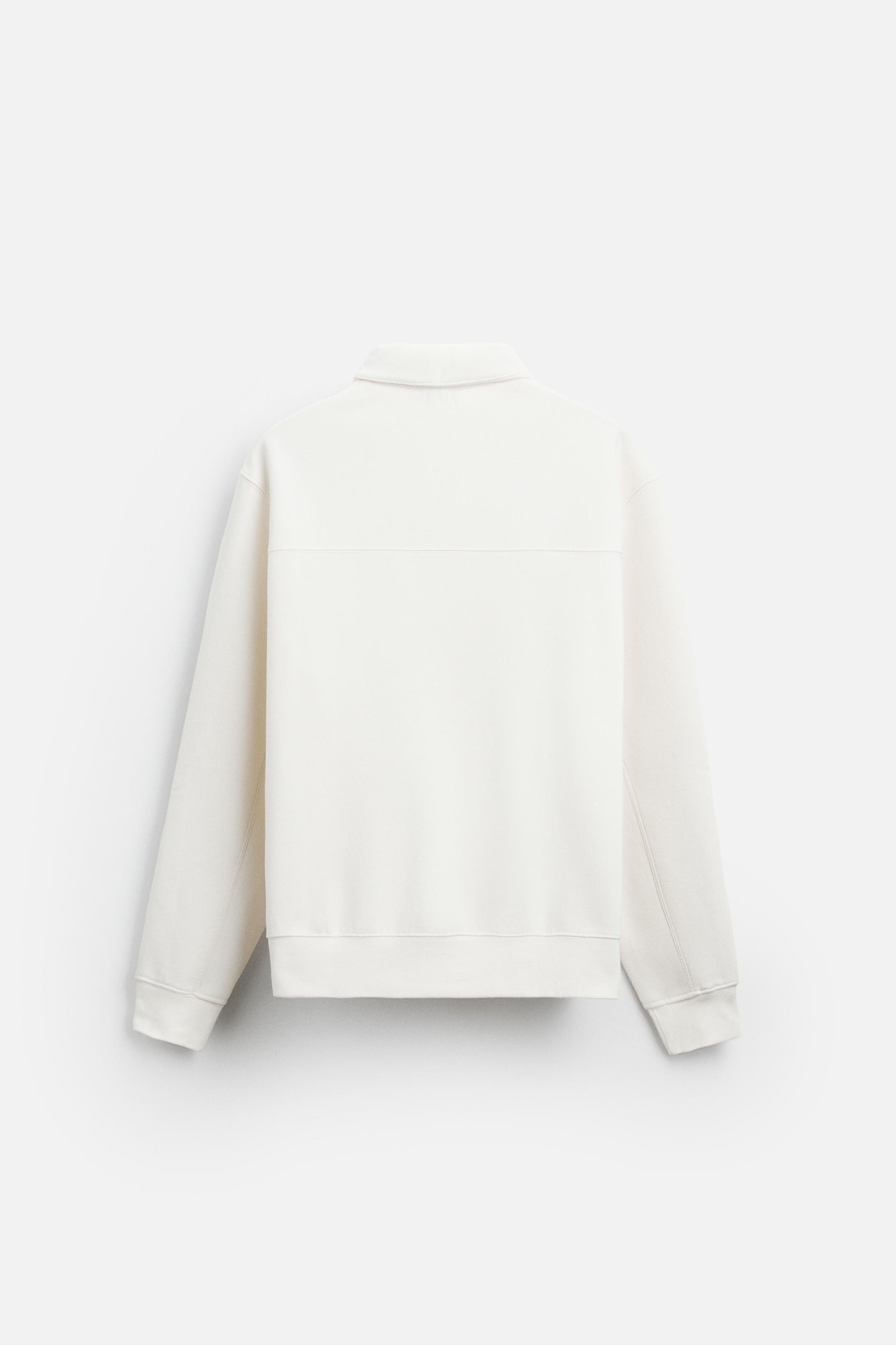 BASIC ZIP-NECK SWEATSHIRT - Oyster-white | ZARA New Zealand