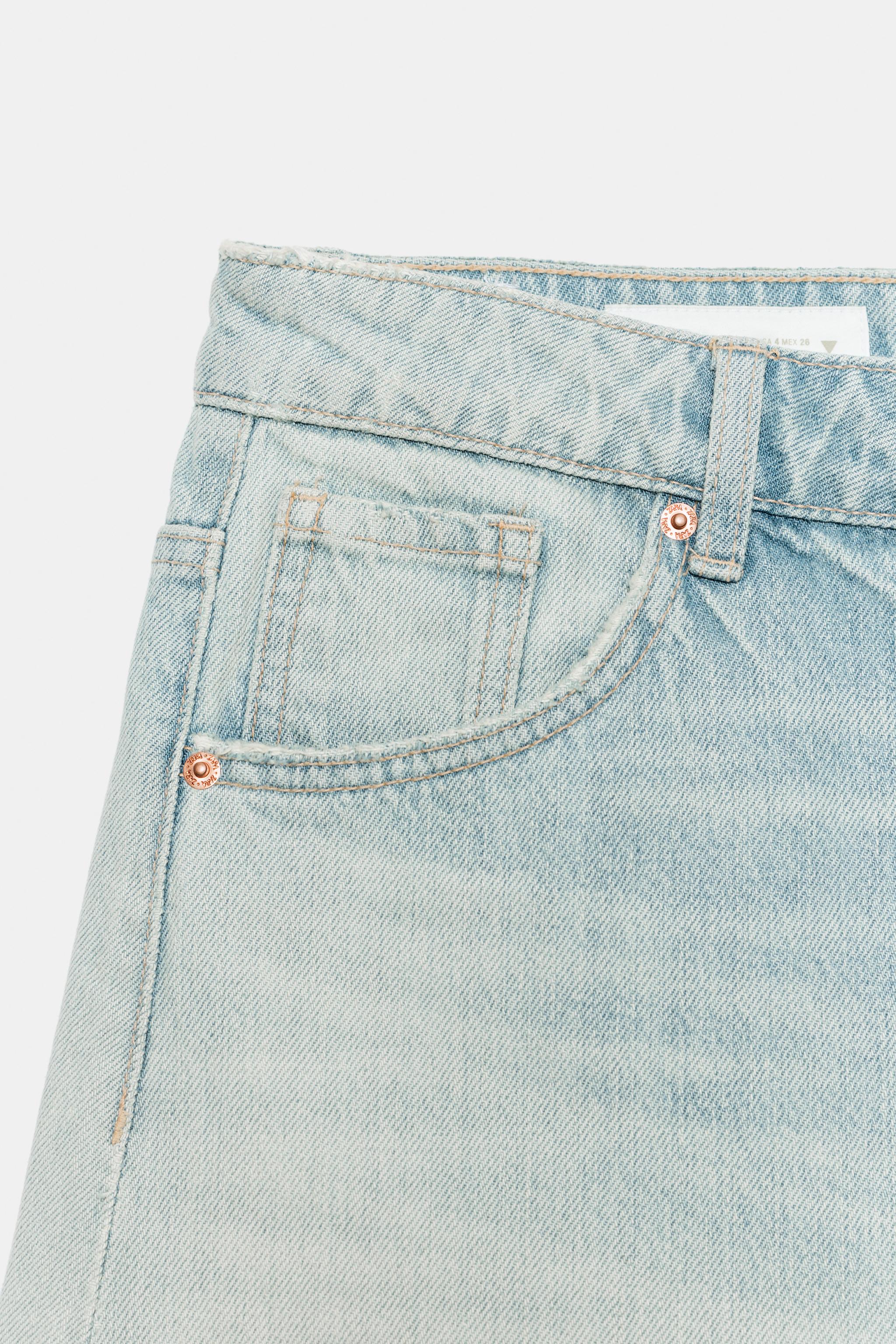Zara TRF ORTA BEL BAGGY DENIM BERMUDA görsel 5
