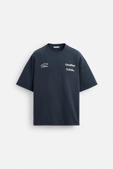 SUDADERA GRÁFICOS ESTAMPADOS - Azul de Zara