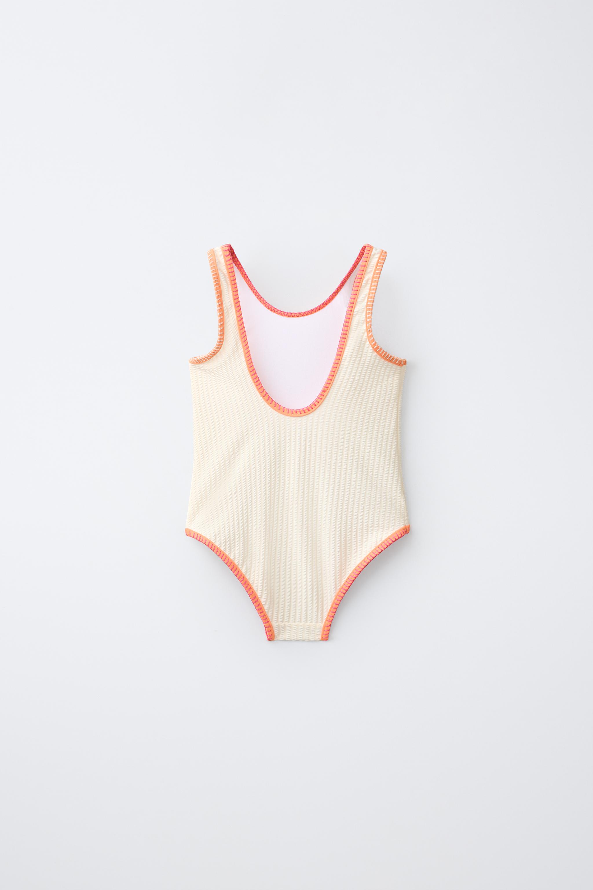 MAILLOT DE BAIN SEERSUCKER LISERÉS CONTRASTÉS 6-14 ANS