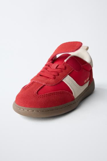 SPLIT SUEDE SNEAKERS - Red by Zara - Image 2