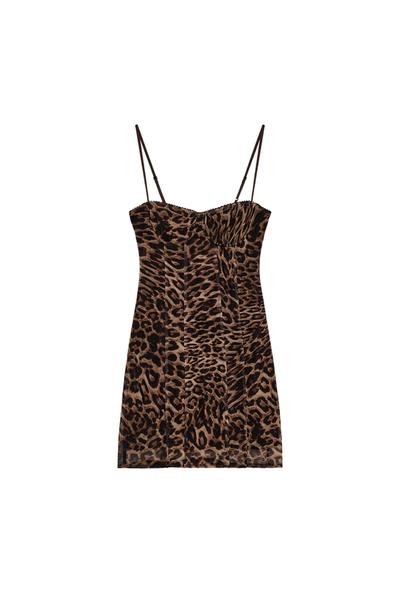 Dress Inspired Corsetry Tulle With Print Animal