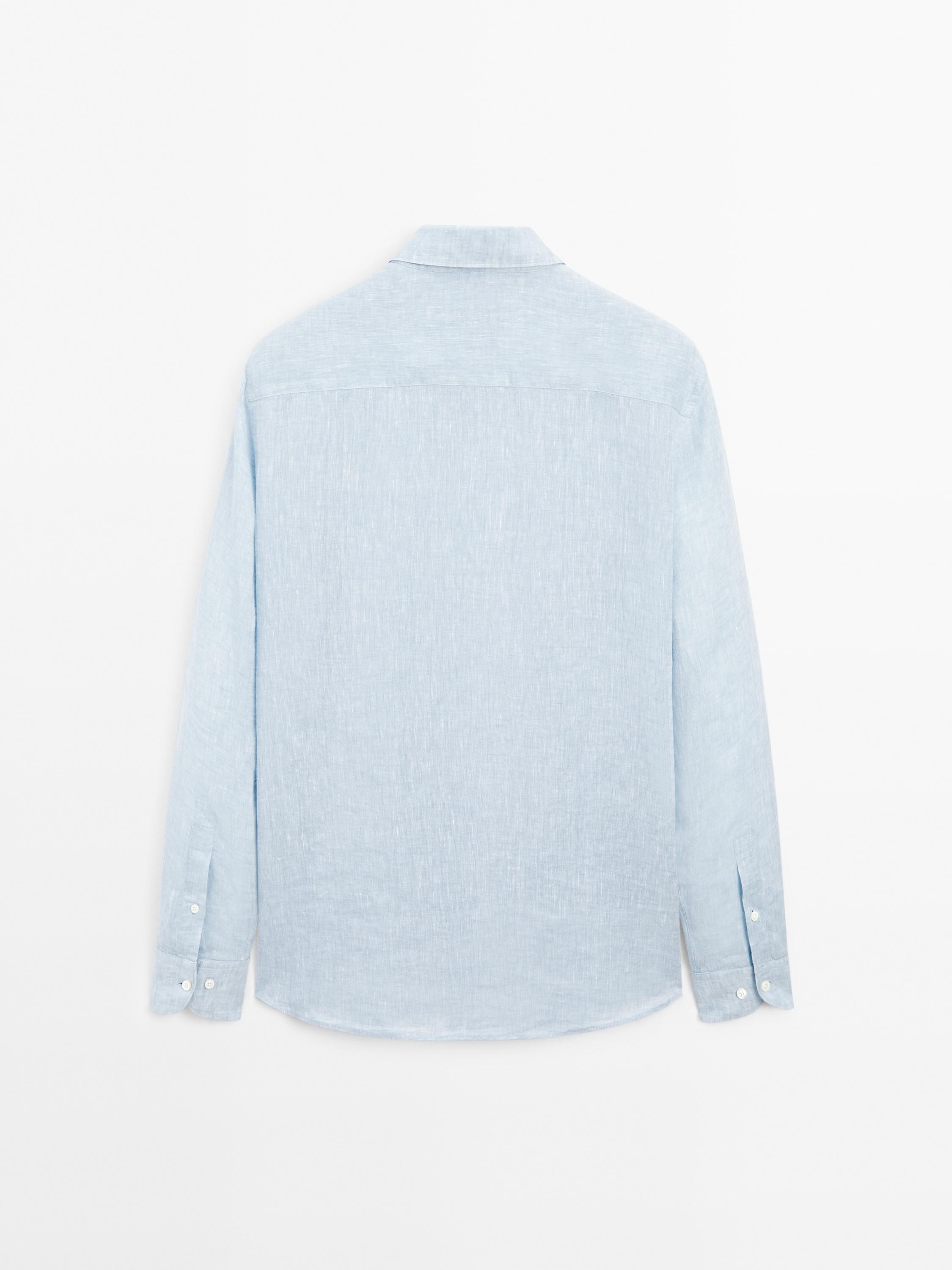 Slim-fit 100% linen shirt