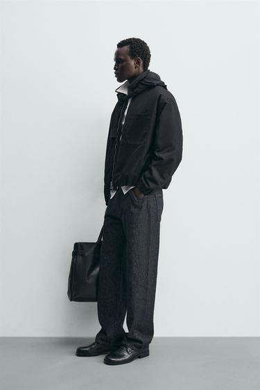 WAXED FINISH DENIM JACKET - Black by Zara - Image 3