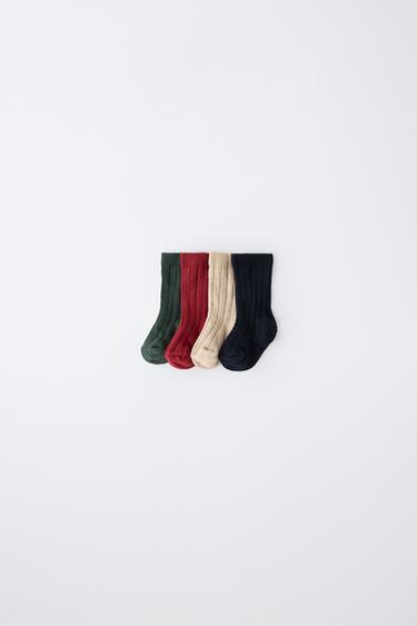 Zara FOUR-PACK OF COLORED SOCKS IN A GIFT BOX - Multicolored