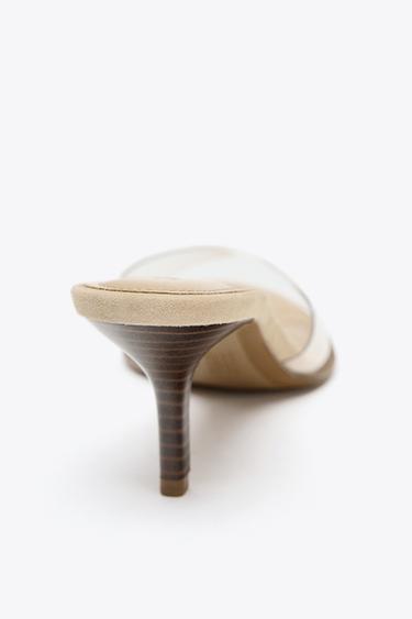 SANDALES À TALONS EN VINYLE - Beige clair de Zara - Image 4