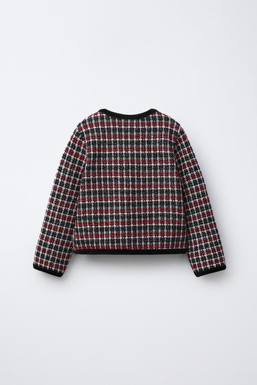 TEXTURED VELVET BOW JACKET - Black by Zara - Image 1