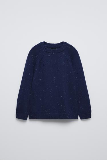 KNICKERBOCKER YARN EFFECT KNIT SWEATER - Ink blue by Zara