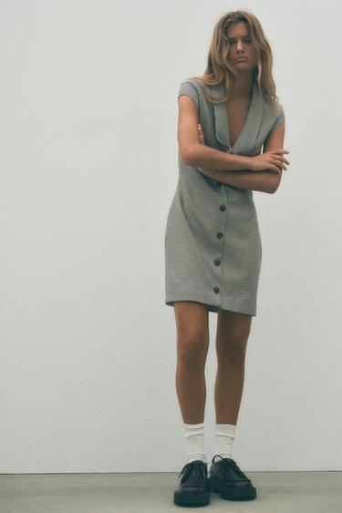 CHECK MINI DRESS - Brown-Blue by Zara