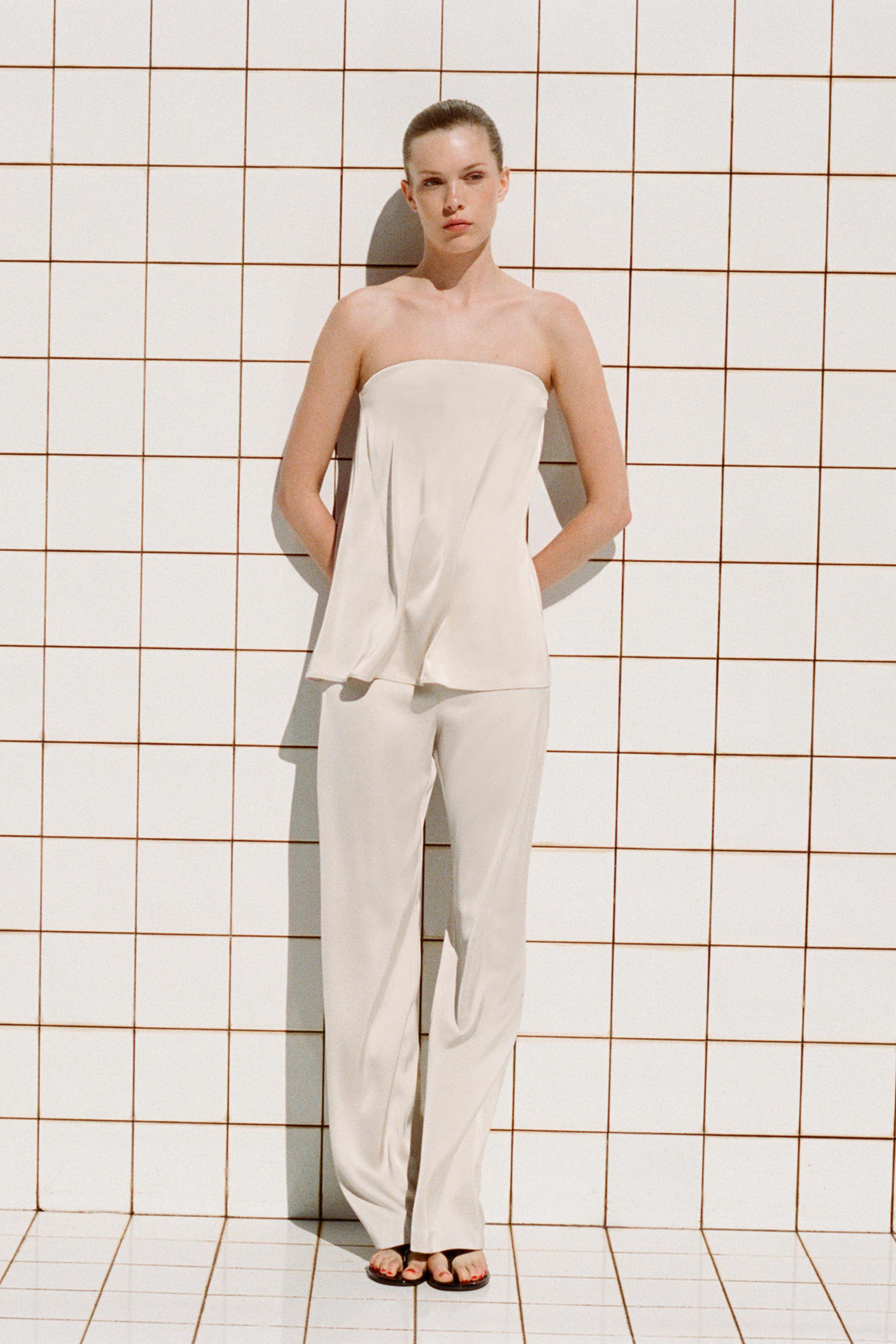 ハイウエストサテンパンツ - ブラック | ZARA Japan / 日本