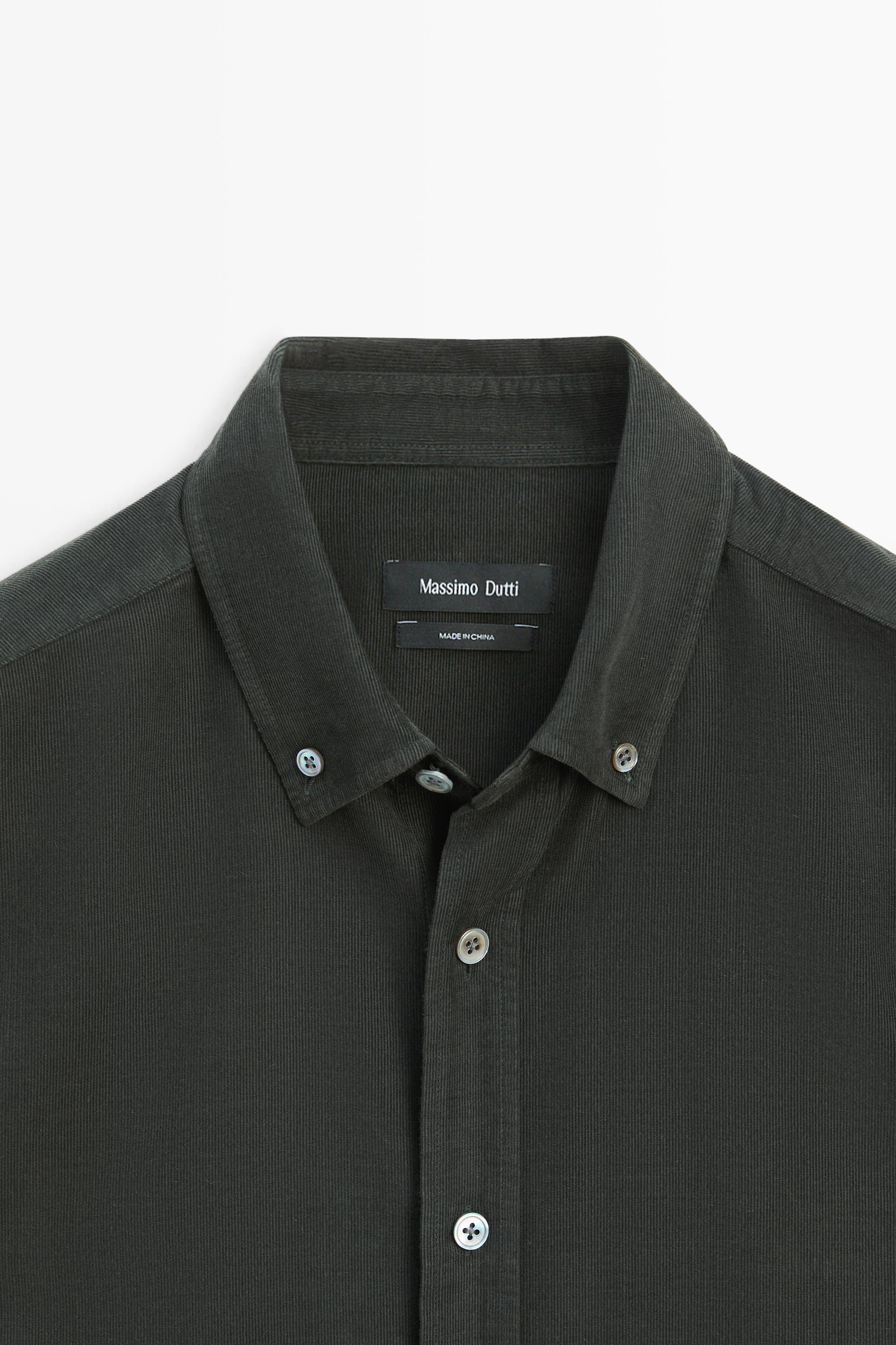 Regular fit needlecord shirt