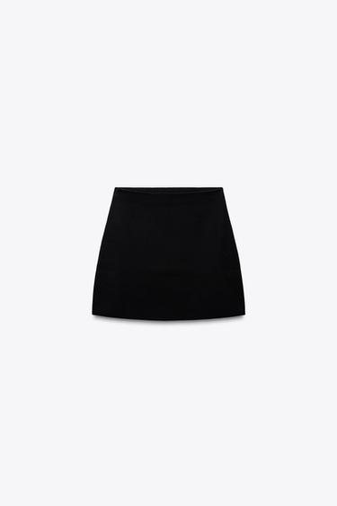 FALDA MINI PUNTO LISO - Negro de Zara - Imagen 0