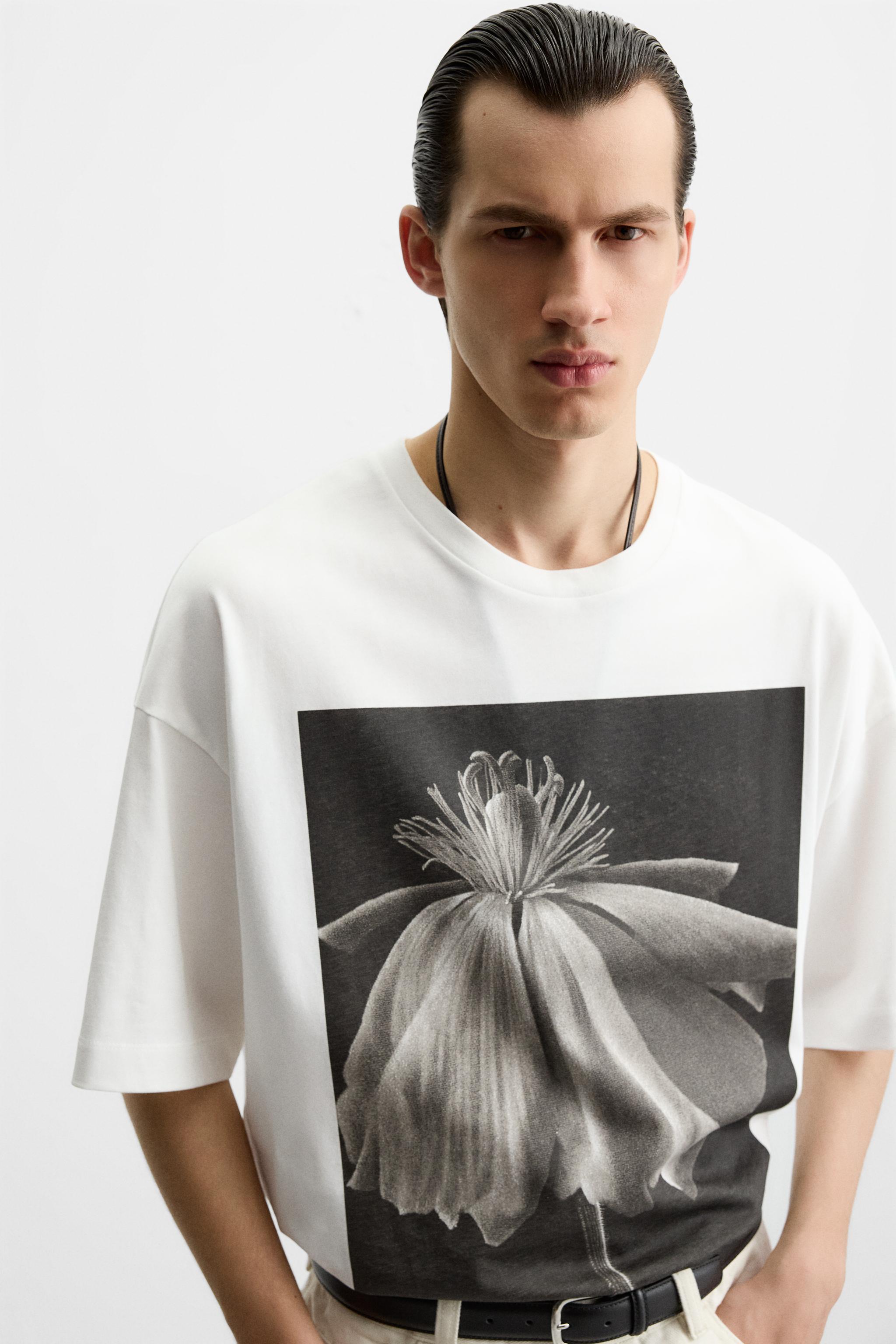 ［ZARA］フォトグラフィックプリントTシャツ フォトプリント Tシャツ - ホワイト | ZARA Japan / 日本