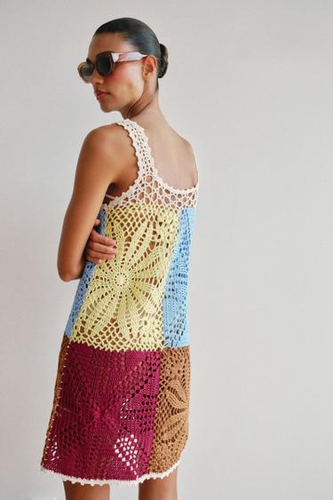 ROBE EN MAILLE CROCHET - Multicolore de Zara - Image 3