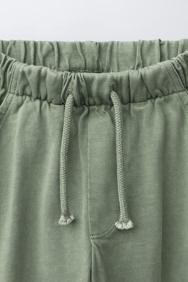 PANTALON BAGGY EN JERSEY ÉPAIS - Vert clair de Zara - Image 2