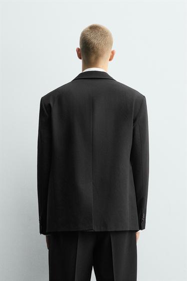 VESTE CROISÉE DE COSTUME 100% LAINE - Noir de Zara - Image 2