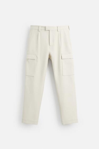 PANTALON CARGO BOLSILLOS - Crudo de Zara - Imagen 0