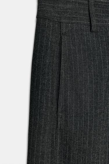 PINSTRIPE TROUSERS WITH ADJUSTABLE HEM - Grey by Zara - Image 9