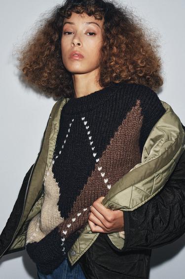 ZW COLLECTION REVERSIBLE QUILTED JACKET - Black / Green by Zara - Image 5