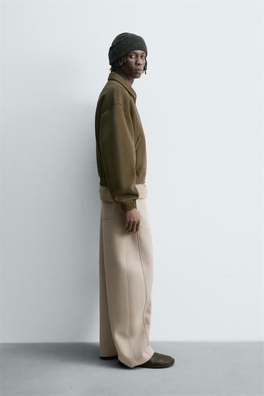 NEOPRENE-EFFECT BALLOON FIT TROUSERS - Stone by Zara - Image 3
